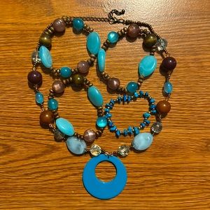 5 pc necklace and bracelets.